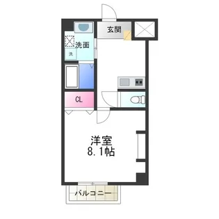 エヌエムスワサントオンズサウス【3FB号室】の間取り