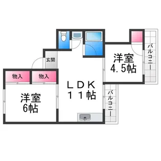 フォレストコート【301号室】の間取り