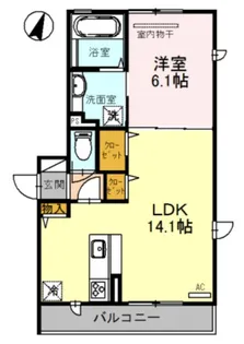 ルナピエーナ B棟【107号室】の間取り