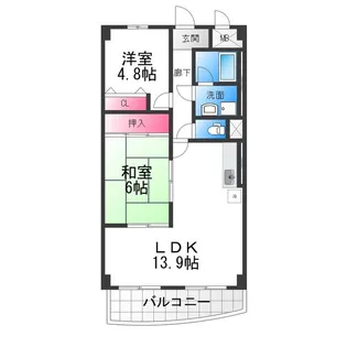 ホルティ上野芝【2階】の間取り