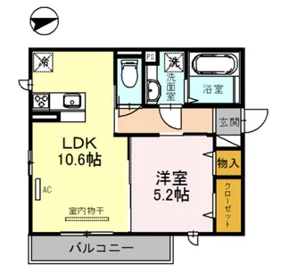 ルミエール中向陽 弐番館【201号室】の間取り
