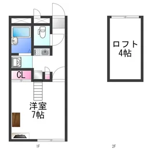 レオパレス六条【102号室】の間取り