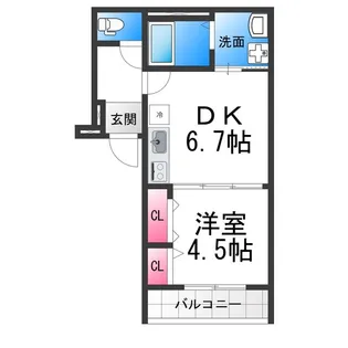 フジパレス鳳駅西ノース【1階】の間取り