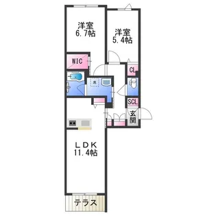 リラフォート パイン【1階】の間取り