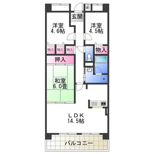 パレ・ルボーノ【3階】の間取り