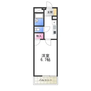 レオパレスフォンターナ老松【203号室】の間取り