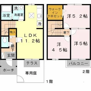 大阪府堺市北区長曽根町【テラスハウス】の間取り