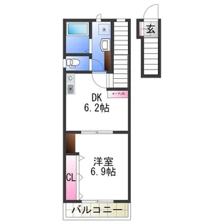 あんしん+大浜北町10−1002【2階】の間取り