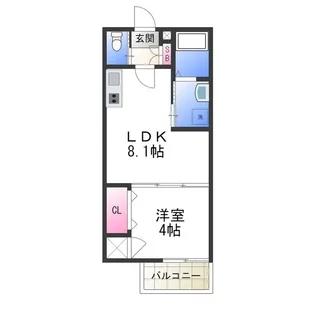 GRANDIR堺七道【102号室】の間取り