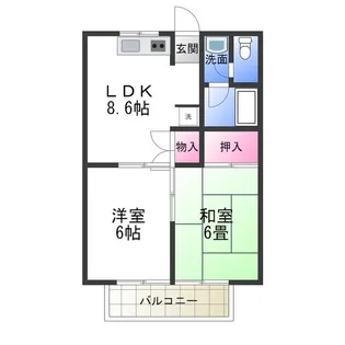 NMディズヌフ【102号室】の間取り