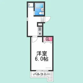 ランピオーネ北三国【407号室】の間取り