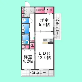 ファイブヒルズ欅【1-103号室】の間取り