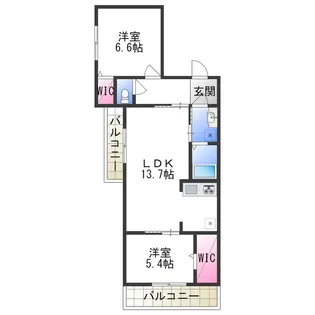 ファイブヒルズ欅【205号室】の間取り