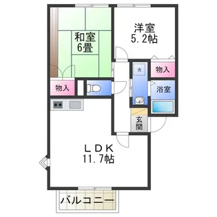 フレンドハイツ足立【1階】の間取り