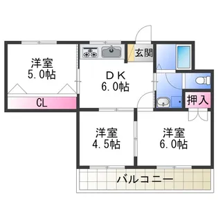 ロイヤル・モズ【302号室】の間取り
