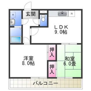 グリーンヒル草部【3階】の間取り