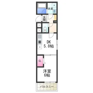 West Coast【106号室】の間取り