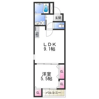 フジパレス浜寺石津東【102号室】の間取り