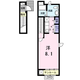 フェリオ津久野【2階】の間取り