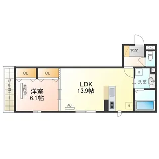 シンセリティ石津 A棟【302号室】の間取り