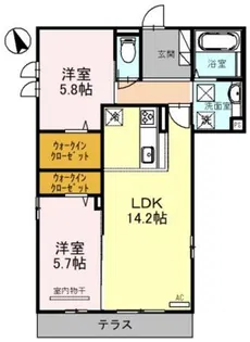 メゾンシュシュ A棟【1階】の間取り