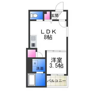 I maison Rhodon【302号室】の間取り