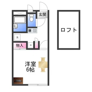 レオパレス七道【0301号室】の間取り