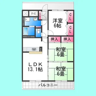 ラグジェレディK弐号館【2階】の間取り