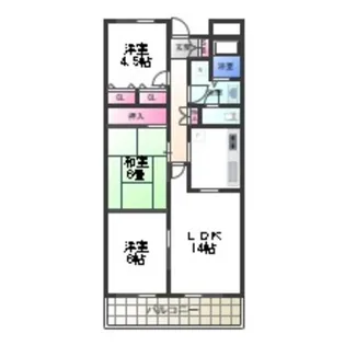 サンシャイン大和【502号室】の間取り