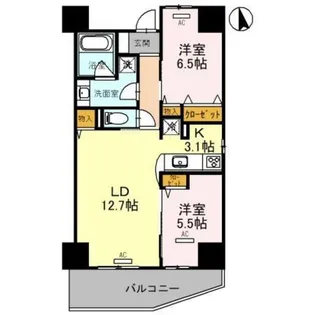 グランド ポー【201号室】の間取り