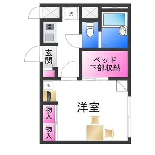 レオパレス熊野町東【2階】の間取り