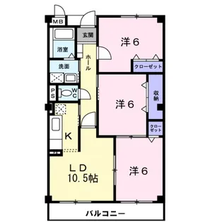 アンソレイエ・ユニティ【1階】の間取り