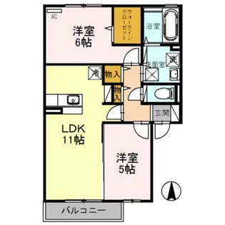 モダンコート大美野【2階】の間取り