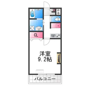 ジーイートワ【2FB号室】の間取り