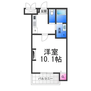 九間町ジーイー・トワ【2FD号室】の間取り