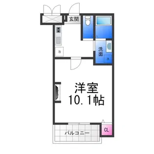 九間町ジーイー・トワ【3階】の間取り