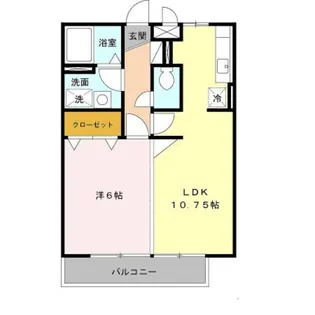 1LDKの間取り画像