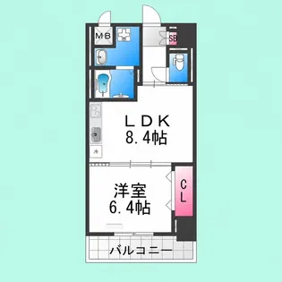 シティーコート大小路Ⅱ【702号室】の間取り