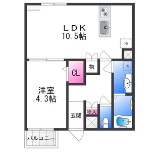 アレグリア鳳ノース【1階】の間取り