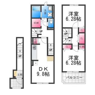 ハピネスⅡ【2階】の間取り