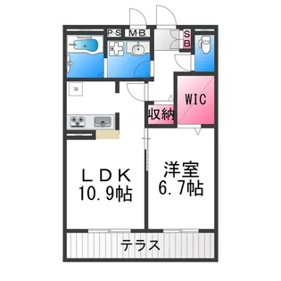 シャーメゾン三宝【103号室】の間取り