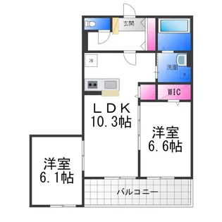 Confort yamato(コンフォール ヤマト)【102号室】の間取り