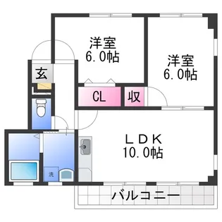 ポンドビサイド本並【203号室】の間取り