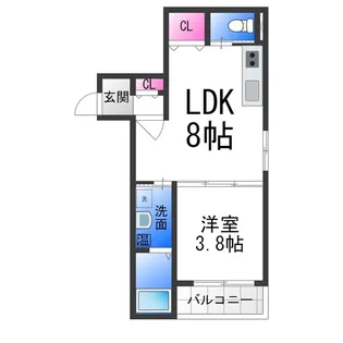 GRANDIR浅香山【102号室】の間取り