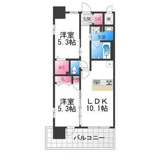 スプランディッド中百舌鳥【901号室】の間取り