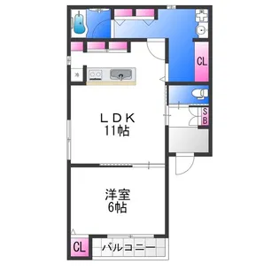 Quadrato綾之町【101号室】の間取り