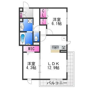 ロイズパレス中百舌鳥EAST【3階】の間取り