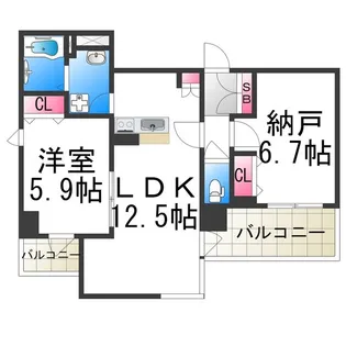 GROOVE堺東レジデンス【9階】の間取り