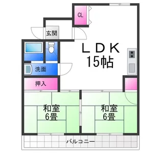 グリーンハイツ1 2棟【203号室】の間取り