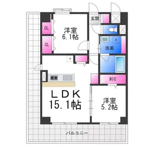 クリエ堺【303号室】の間取り
